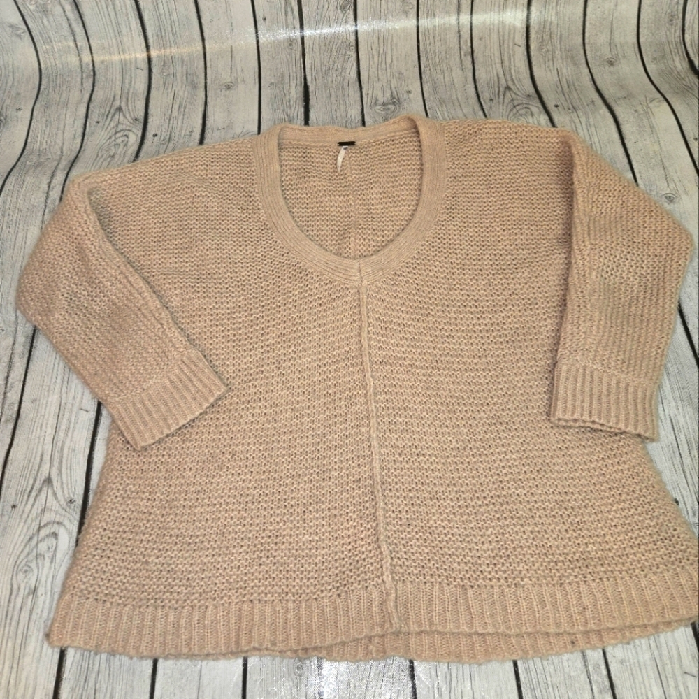 Free People Moonbeam Alpaca Sweater V Neck Beige Size Medium We The Free